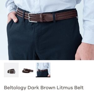 Beltology Dark Brown Litmus Handsome Men's Belt Size 34 MSRP $95